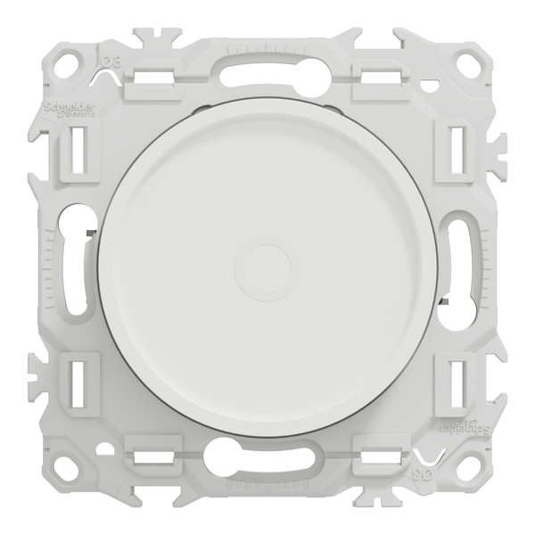 Schneider - Odace 2025 - Variateur de lumière universel 2 ou 3 fils - Rotatif - Blanc craie - Réf : S920519 - Vue de face
